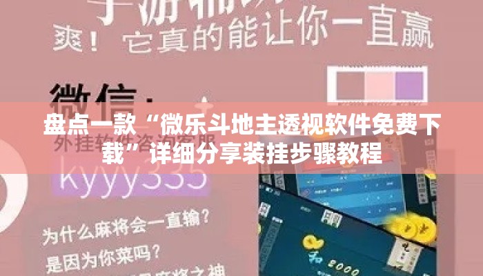 盘点一款“微乐斗地主透视软件免费下载”详细分享装挂步骤教程