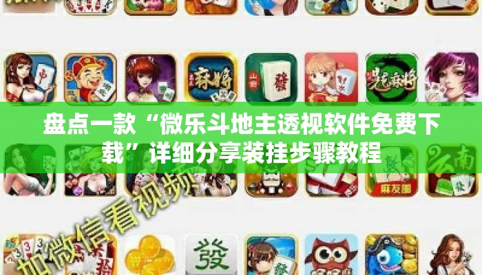 盘点一款“微乐斗地主透视软件免费下载	”详细分享装挂步骤教程