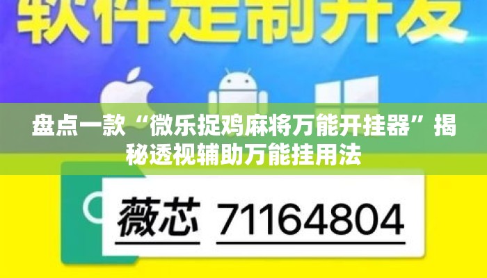 盘点一款“微乐捉鸡麻将万能开挂器”揭秘透视辅助万能挂用法