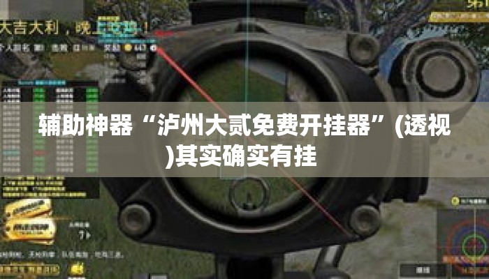 辅助神器“泸州大贰免费开挂器	”(透视)其实确实有挂 