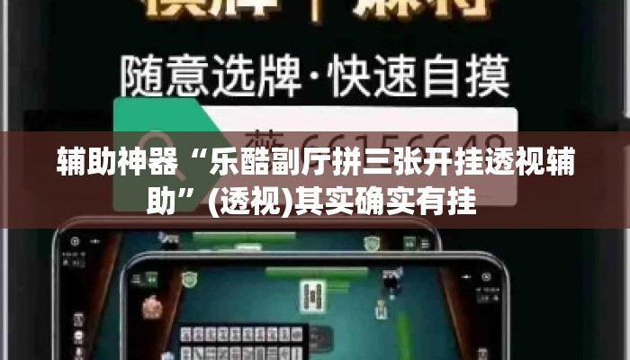 辅助神器“乐酷副厅拼三张开挂透视辅助”(透视)其实确实有挂 