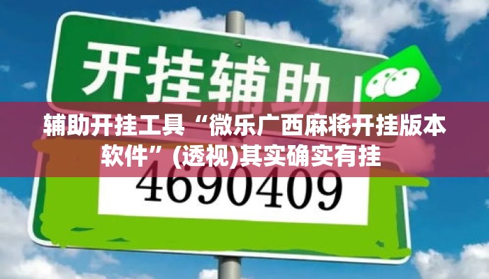 辅助开挂工具“微乐广西麻将开挂版本软件”(透视)其实确实有挂 