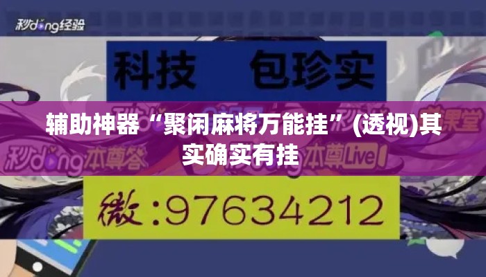 辅助神器“聚闲麻将万能挂	”(透视)其实确实有挂 