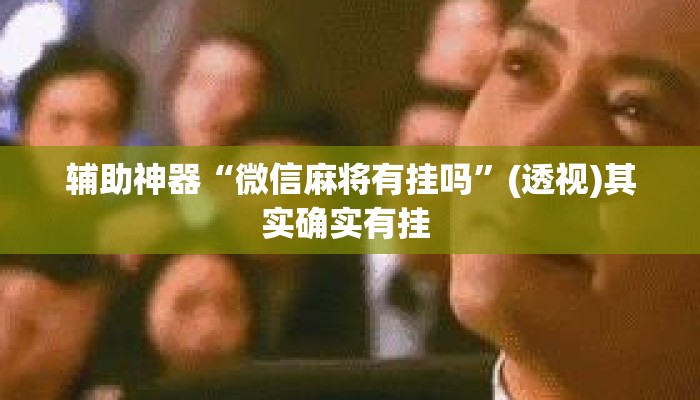 辅助神器“微信麻将有挂吗”(透视)其实确实有挂 