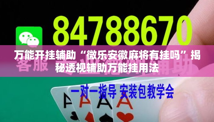 万能开挂辅助“微乐安徽麻将有挂吗”揭秘透视辅助万能挂用法