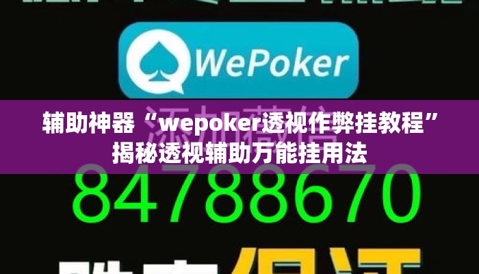 辅助神器“wepoker透视作弊挂教程”揭秘透视辅助万能挂用法