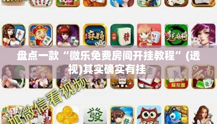 盘点一款“微乐免费房间开挂教程”(透视)其实确实有挂 