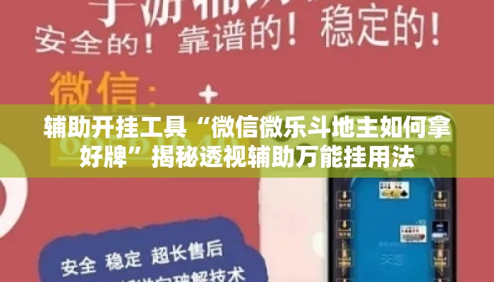 辅助开挂工具“微信微乐斗地主如何拿好牌”揭秘透视辅助万能挂用法
