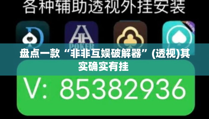 盘点一款“非非互娱破解器”(透视)其实确实有挂 