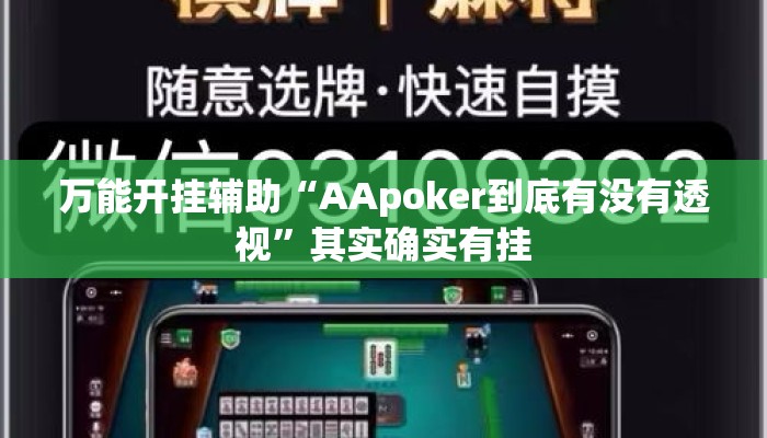 万能开挂辅助“AApoker到底有没有透视”其实确实有挂