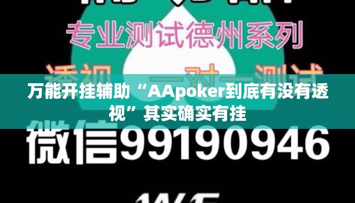 万能开挂辅助“AApoker到底有没有透视”其实确实有挂