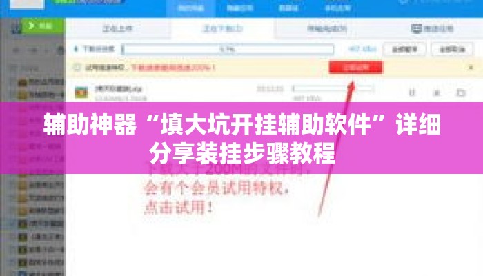 辅助神器“填大坑开挂辅助软件”详细分享装挂步骤教程