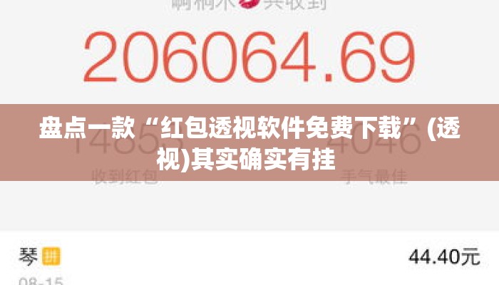 盘点一款“红包透视软件免费下载	”(透视)其实确实有挂 