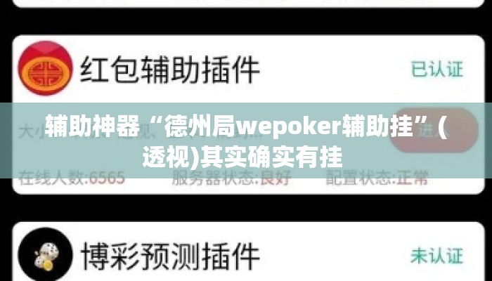 辅助神器“德州局wepoker辅助挂”(透视)其实确实有挂 