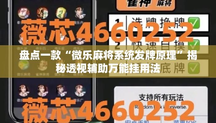 盘点一款“微乐麻将系统发牌原理”揭秘透视辅助万能挂用法