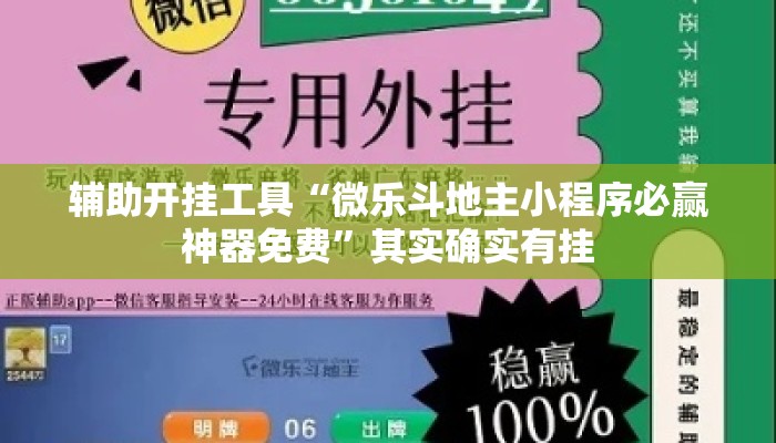 辅助开挂工具“微乐斗地主小程序必赢神器免费”其实确实有挂