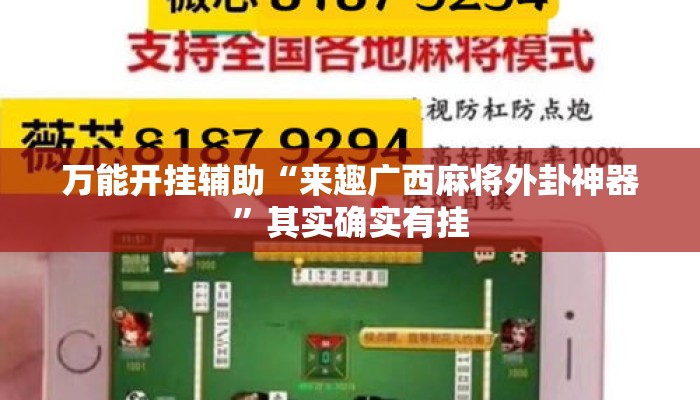 万能开挂辅助“来趣广西麻将外卦神器”其实确实有挂