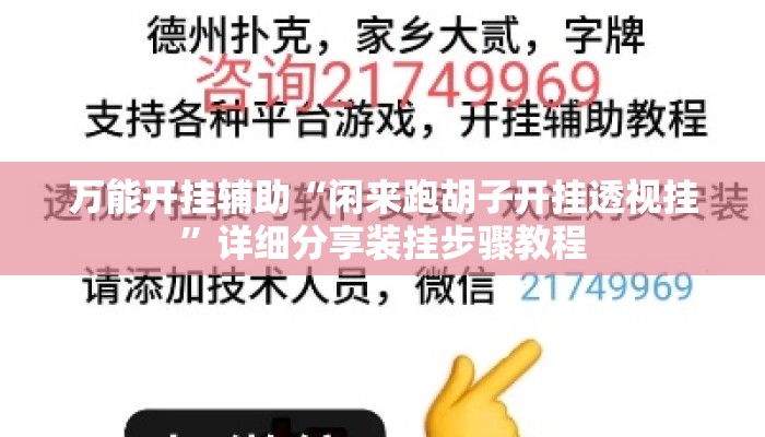 万能开挂辅助“闲来跑胡子开挂透视挂”详细分享装挂步骤教程
