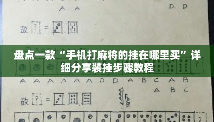 盘点一款“手机打麻将的挂在哪里买	”详细分享装挂步骤教程