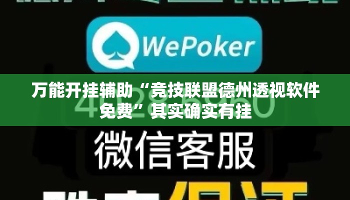 万能开挂辅助“竞技联盟德州透视软件免费	”其实确实有挂
