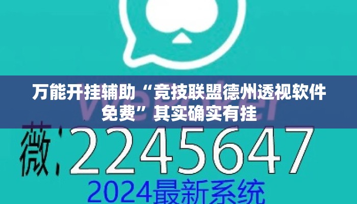 万能开挂辅助“竞技联盟德州透视软件免费”其实确实有挂
