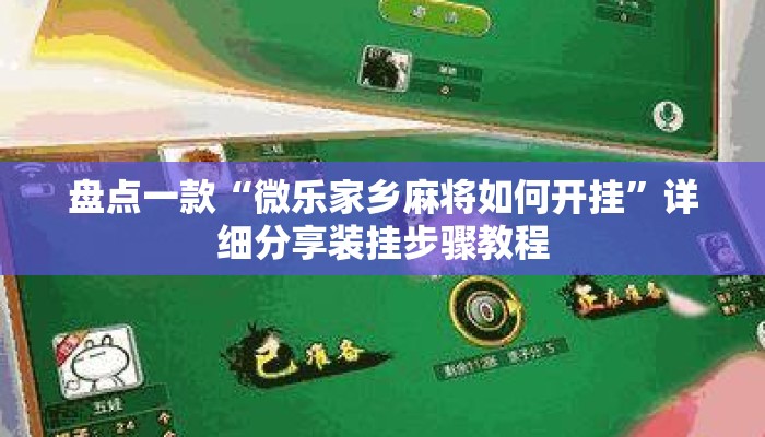 盘点一款“微乐家乡麻将如何开挂”详细分享装挂步骤教程