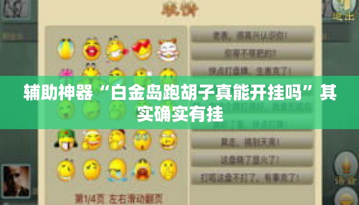 辅助神器“白金岛跑胡子真能开挂吗”其实确实有挂