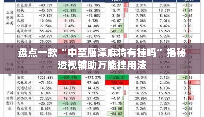 盘点一款“中至鹰潭麻将有挂吗”揭秘透视辅助万能挂用法