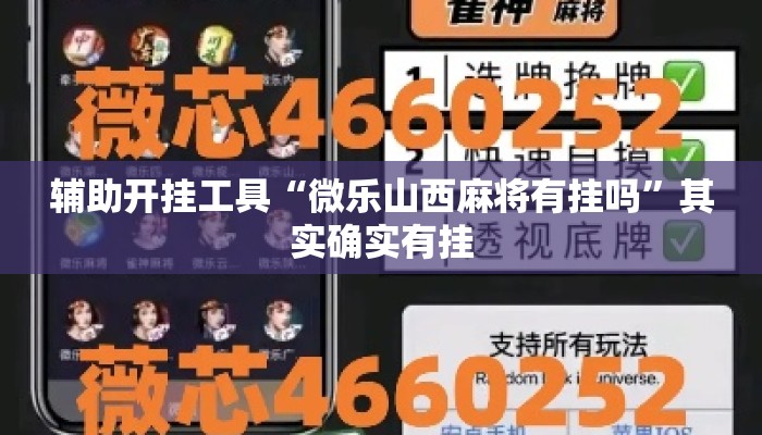 辅助开挂工具“微乐山西麻将有挂吗”其实确实有挂