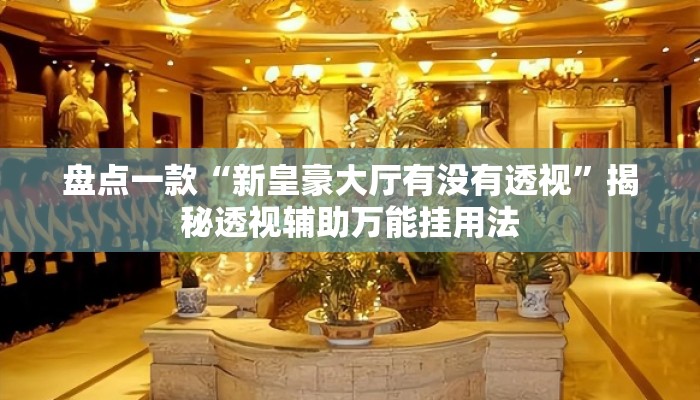 盘点一款“新皇豪大厅有没有透视”揭秘透视辅助万能挂用法