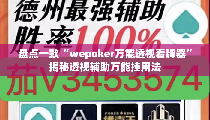 盘点一款“wepoker万能透视看牌器	”揭秘透视辅助万能挂用法