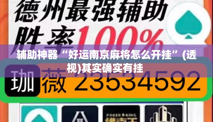 辅助神器“好运南京麻将怎么开挂	”(透视)其实确实有挂 