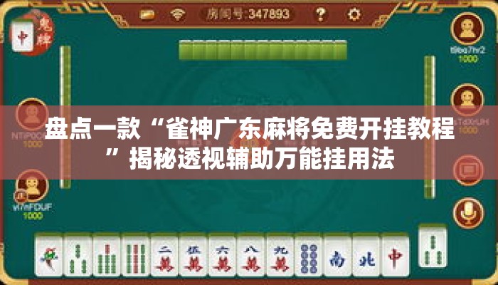 盘点一款“雀神广东麻将免费开挂教程”揭秘透视辅助万能挂用法