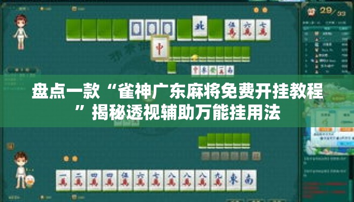 盘点一款“雀神广东麻将免费开挂教程”揭秘透视辅助万能挂用法
