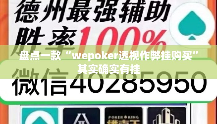 盘点一款“wepoker透视作弊挂购买”其实确实有挂