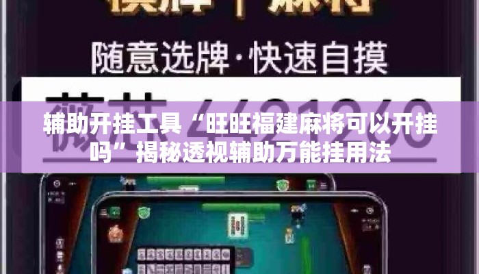 辅助开挂工具“旺旺福建麻将可以开挂吗”揭秘透视辅助万能挂用法