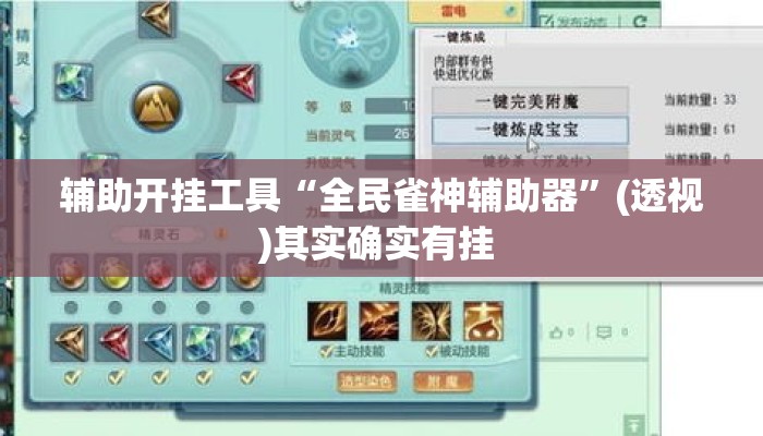 辅助开挂工具“全民雀神辅助器”(透视)其实确实有挂 