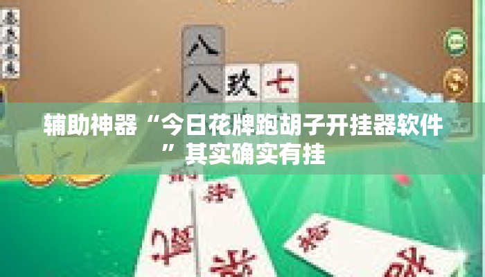 辅助神器“今日花牌跑胡子开挂器软件	”其实确实有挂