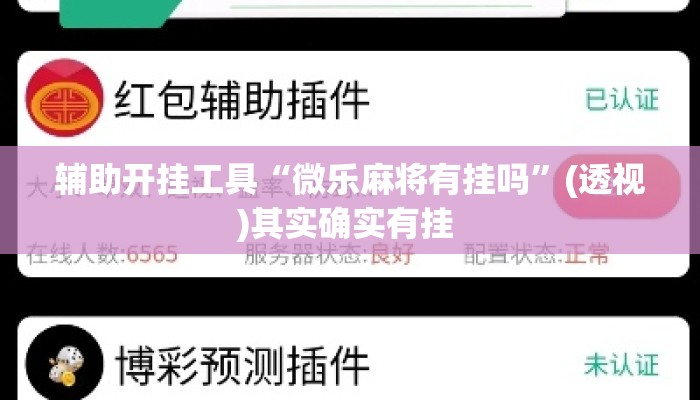 辅助开挂工具“微乐麻将有挂吗”(透视)其实确实有挂 