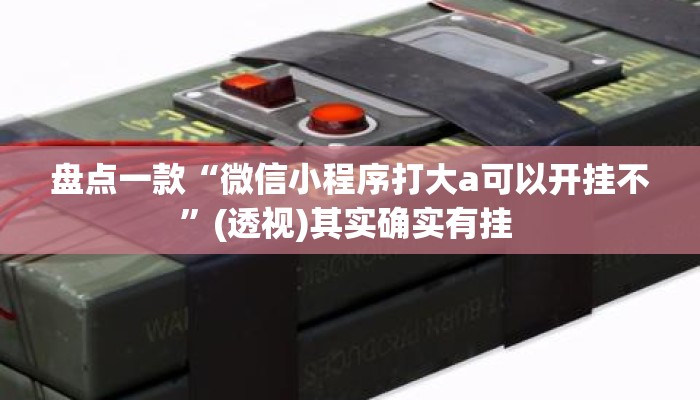 盘点一款“微信小程序打大a可以开挂不	”(透视)其实确实有挂 