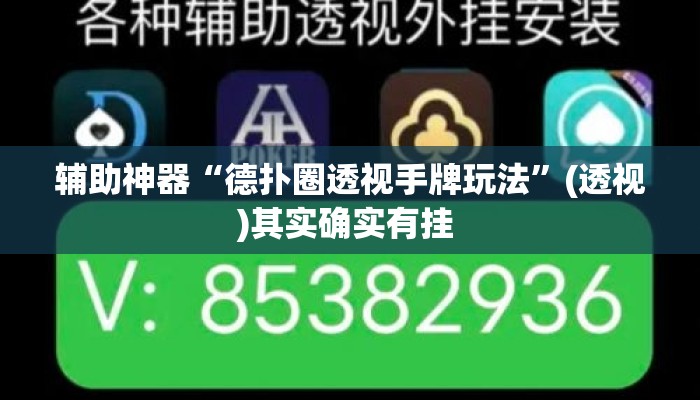 辅助神器“德扑圈透视手牌玩法	”(透视)其实确实有挂 