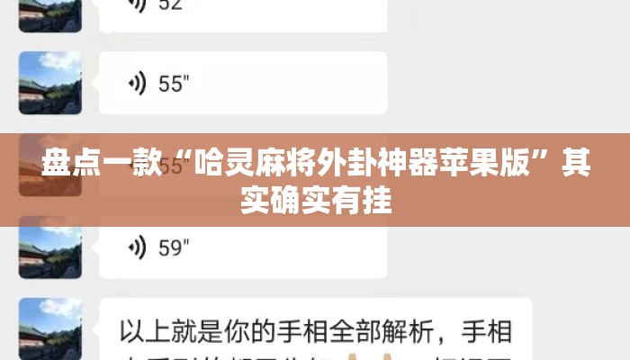 盘点一款“哈灵麻将外卦神器苹果版”其实确实有挂