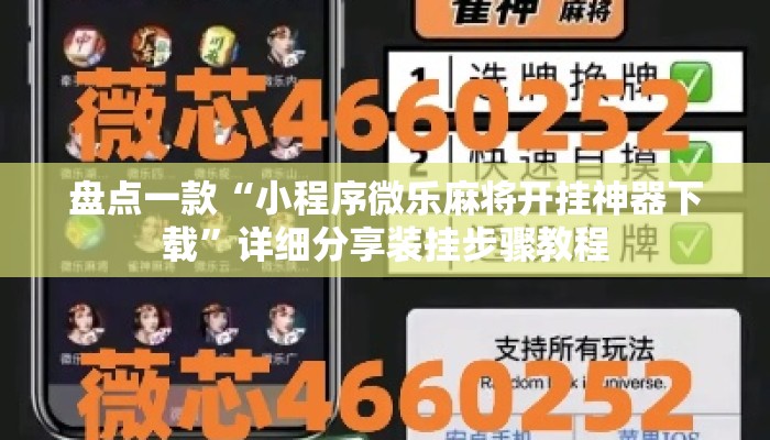盘点一款“小程序微乐麻将开挂神器下载”详细分享装挂步骤教程