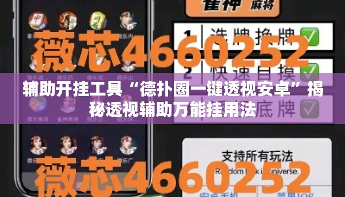 辅助开挂工具“德扑圈一键透视安卓”揭秘透视辅助万能挂用法