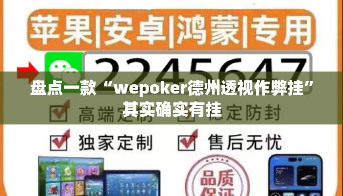 盘点一款“wepoker德州透视作弊挂”其实确实有挂