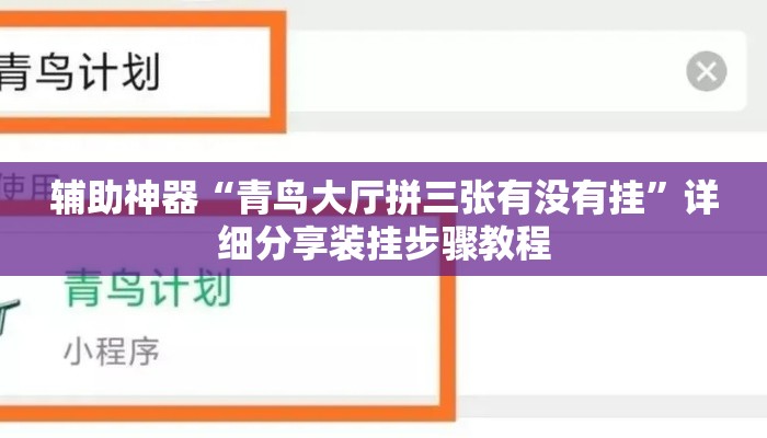辅助神器“青鸟大厅拼三张有没有挂	”详细分享装挂步骤教程