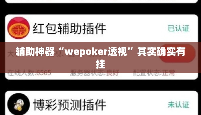 辅助神器“wepoker透视”其实确实有挂