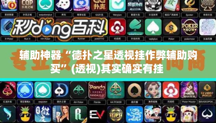 辅助神器“德扑之星透视挂作弊辅助购买	”(透视)其实确实有挂 