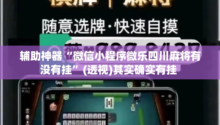 辅助神器“微信小程序微乐四川麻将有没有挂	”(透视)其实确实有挂 
