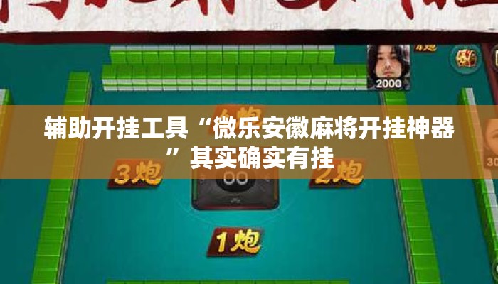 辅助开挂工具“微乐安徽麻将开挂神器”其实确实有挂
